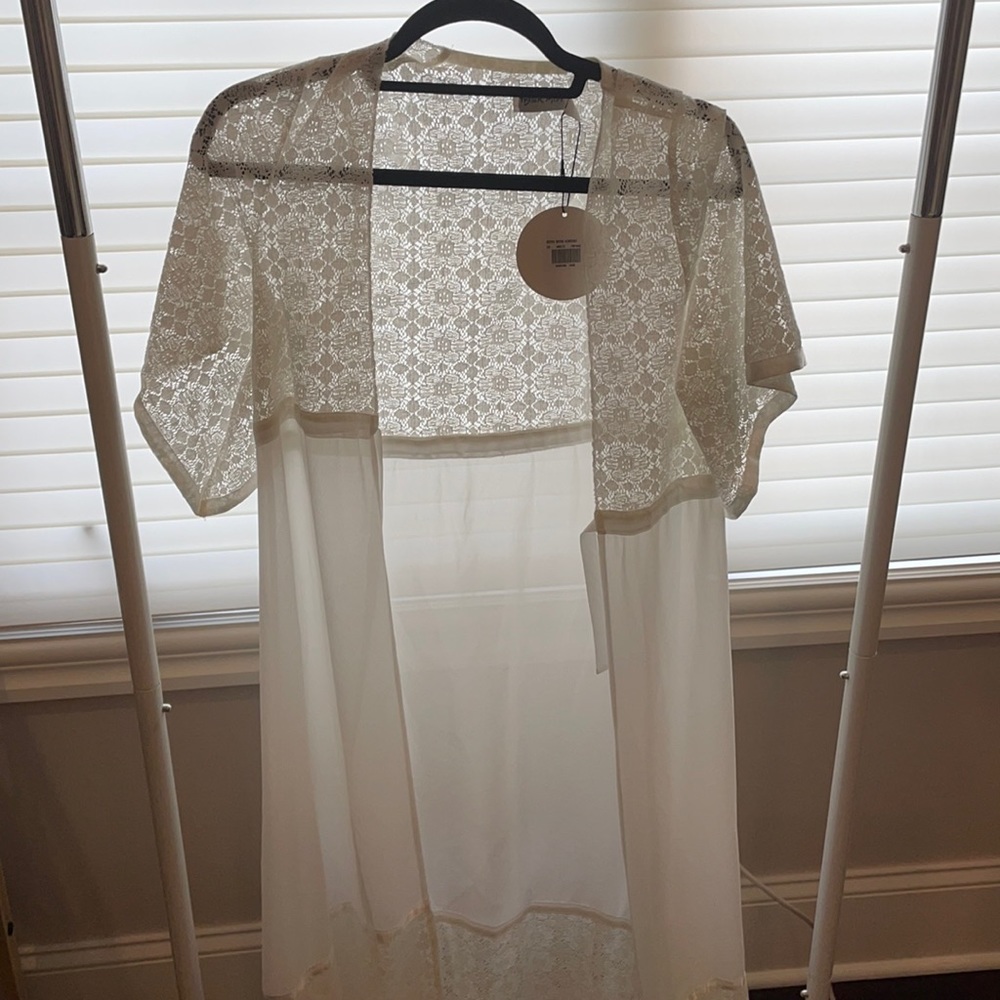 White bohemian style bikini cover up